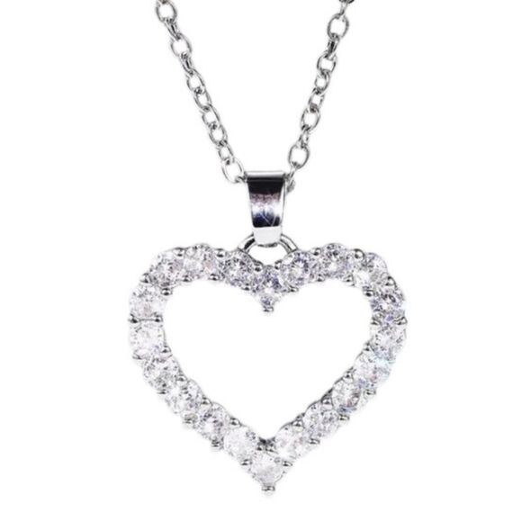 The Valentina Crystal heart and 925 pendant necklace - Picture 3 of 9